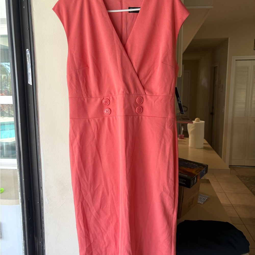 New York & Company Coral Midi Dress